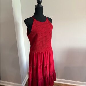 Elegant Red Sleeveless Dress